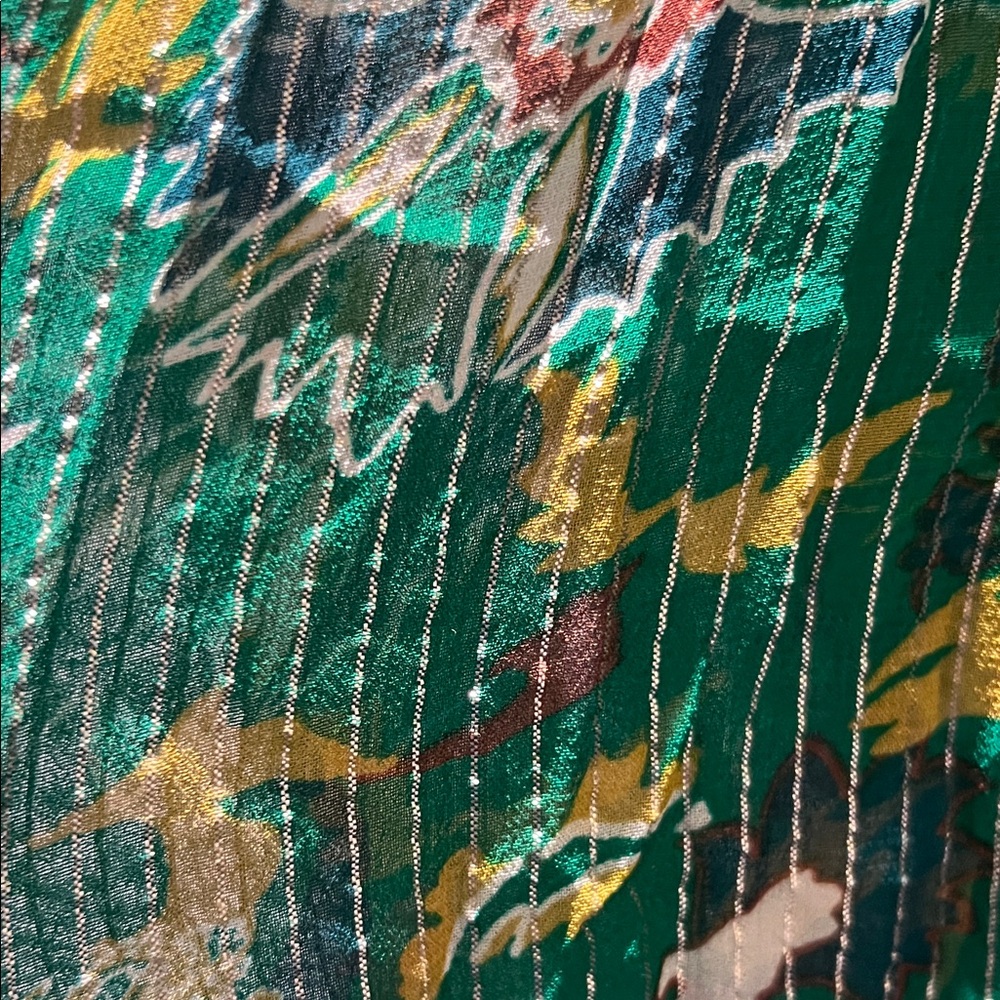 Zara Green and Yellow Patterned Kaftan - Picture 3 of 4